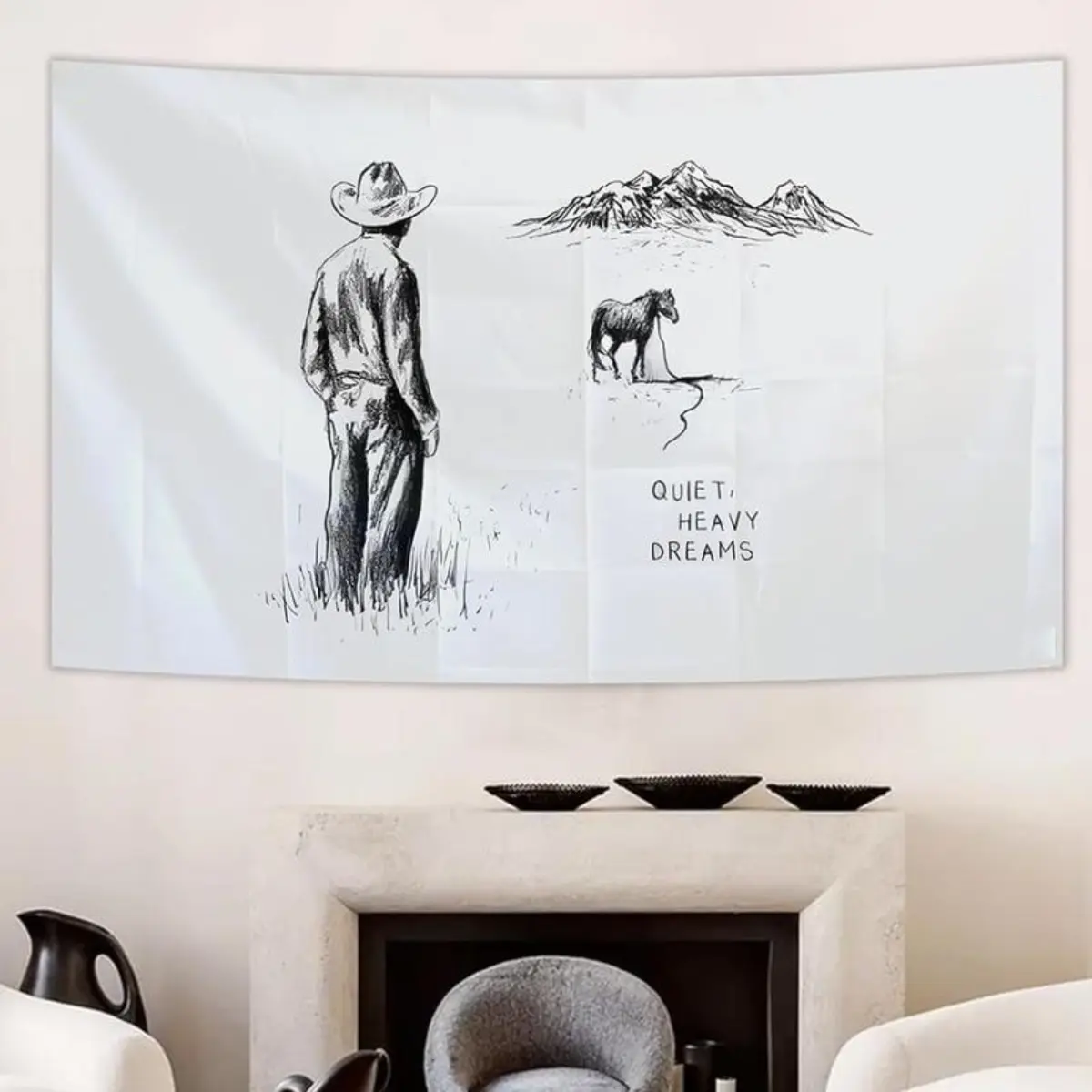 Quiet Heavy Dreams Zach Country Music Tapestry  for Art Home College Dorm Living Room Wall Decoration father's day gifts,gifts boyfriend,gifts for girl adults,gifts under 100 dollars,cheap stuff for your room Decorative Retro Tree Hanging trippy room deco