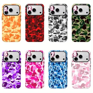 Bape Protective Camo Streetwear Phone CaseSuitable for iPhone 17/16/15/14/13/12/11 ProMax/Plus and Samsung Galaxy S23FE/22/23Impact Resistant Hard Case with ImpactDispersion Technology & Flexible Rubber LinerGlossy Finish UV Protected 2-Piece Design