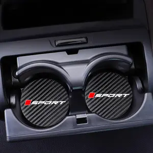 2 Pcs Carbon Fiber Cup Holder Coasters, High-Quality Sport Style Car Accessories for Bmw Audi Mercedes-Benz Volkswagen Honda Ford Toyota Mazda Modern Cars