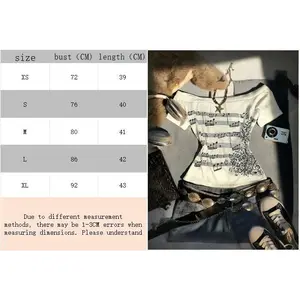 Women's Retro Off-Shoulder Long-Sleeved Slim-Fit T-Shirt, Adorned With Musical Note Print, Fashionable, Y2K Retro Style, High-Qu