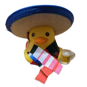 Ducky Brand Sombrero Duck with Colorful Poncho Serapes & Cold Beer Great for Cinco de Mayo or Carnival Celebration Perfect for Jeep or Play