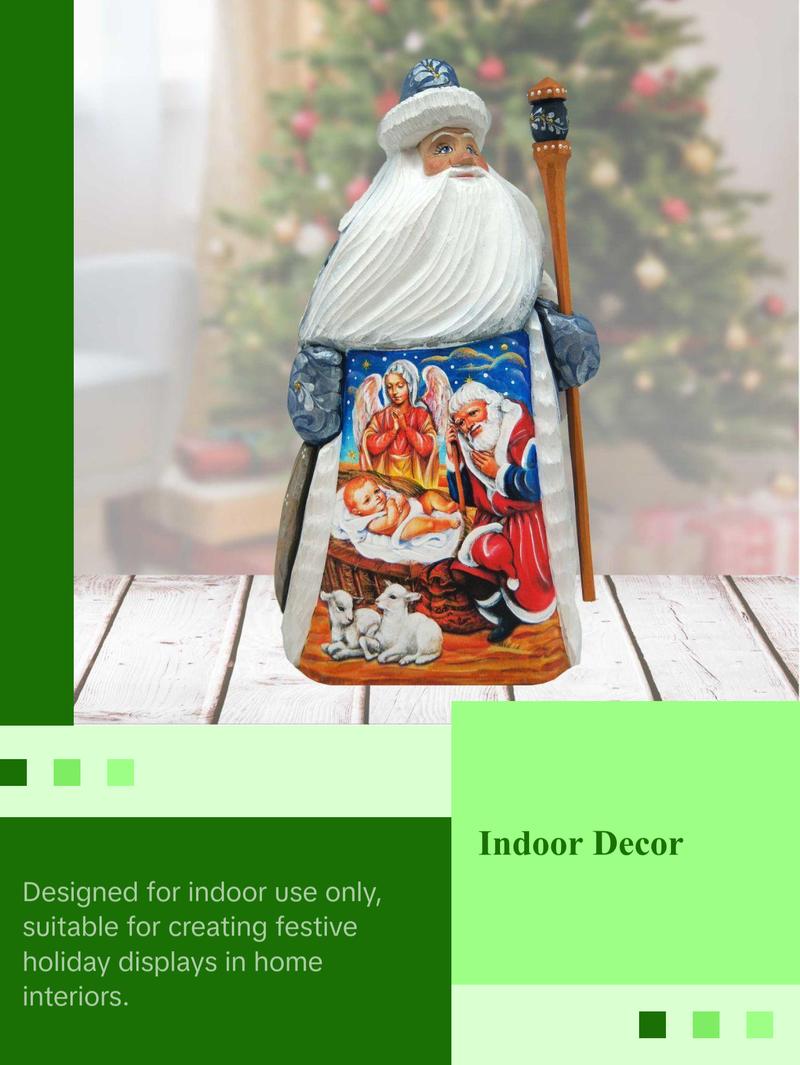 Santa Adoration Hand-Painted WOODCARVED Masterpiece by G. DeBrekht - Nativity Holiday Decor - 821598 Santa Adoration Hand-Painted WOODCARVED Masterpiece by G. DeBrekht - Nativity Holiday Decor - 821598