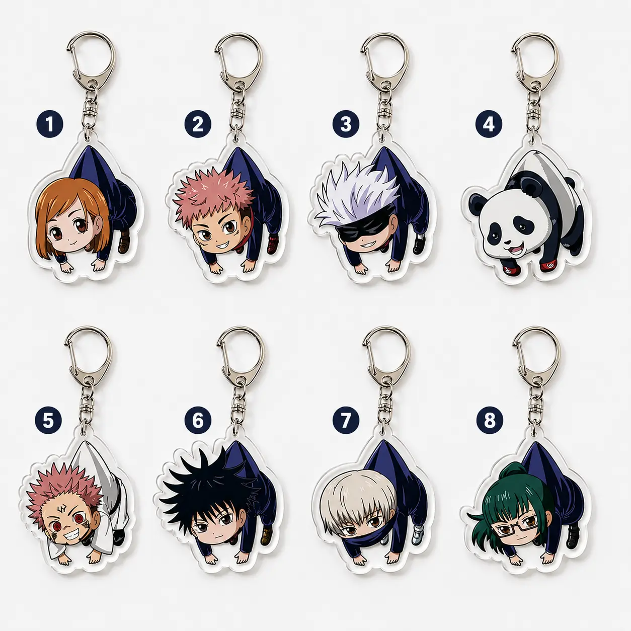 Jujutsu Kaisen Keychain, Cute Anime Acrylic Charm, Casual and Durable Bag Accessory, Collectible Manga Gift for Otaku Fans, Anime Resin Charm Keychains, Keychain Decor