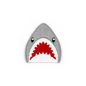 Shark Emoji Embroidered Patch