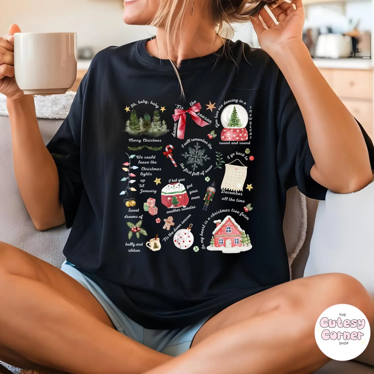 Christmas Songs Shirt, Christmas Song Lyrics Tshirt, Song Lyrics Christmas Graphic Shirts, Christmas Gift for Swifities, Taylor Christmas 9V
