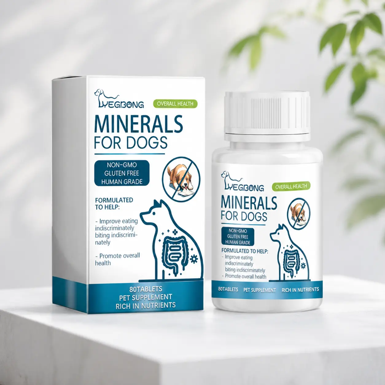 Yegbong Dog Multivitamin Tablets – Pet Hip & Joint Care Supplement with Calcium, Magnesium for Nervous System Support, Strong Bones & Muscles, Includes Free Electric Multifunctional Flea Comb, Promote Healthy Growth, Reduce Bone Diseases Risk, Bone Health