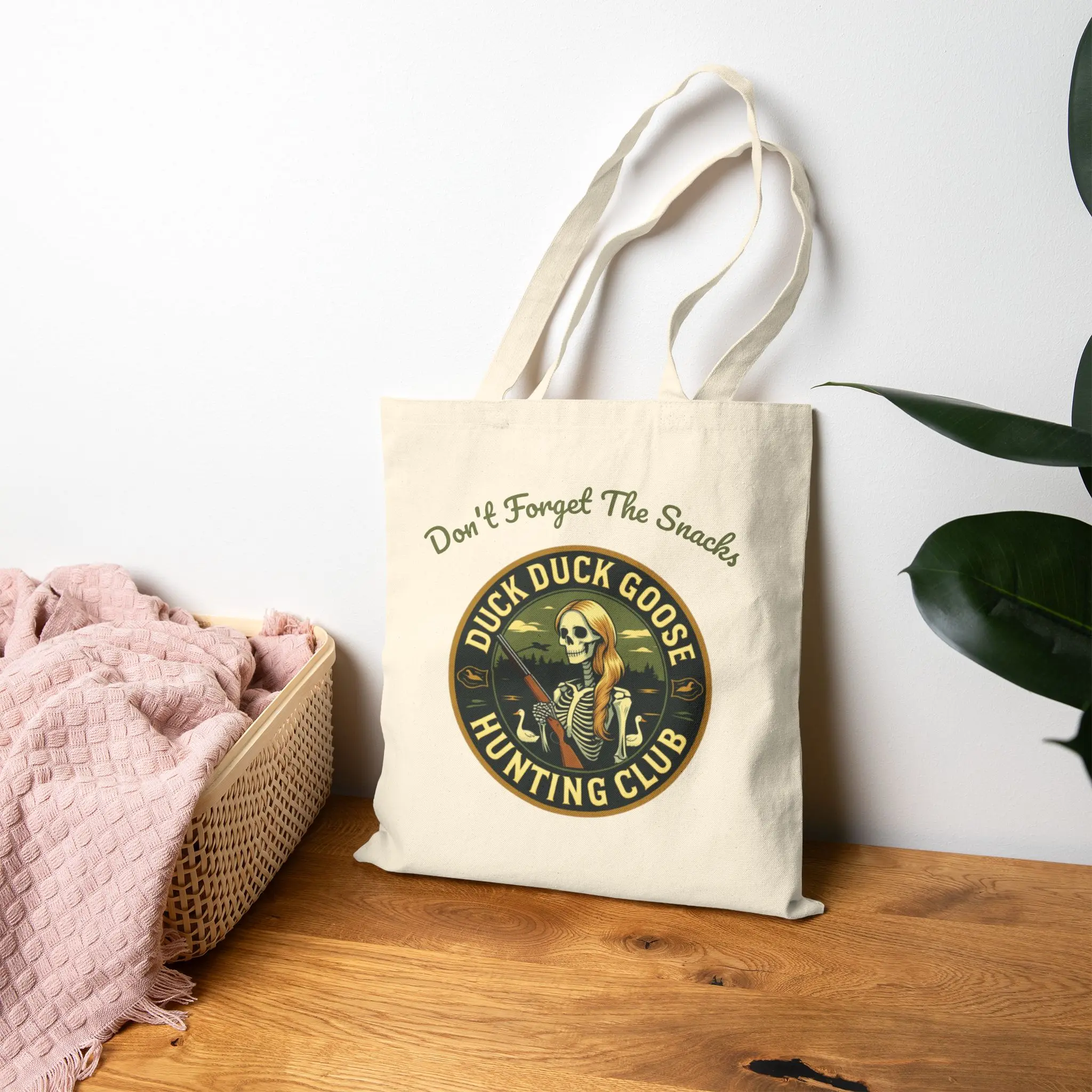 Fancy Gal Hunting Club Tote Bag | Don't Forget the Snacks Canvas Tote