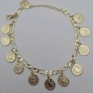 zodiac symbol foot bracelet ankle fashion use like regular bracelet 7 to 9"inches