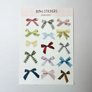 Bow Stickers Assorted Colors & Patterns for Scrapbooking / Junk Journaling