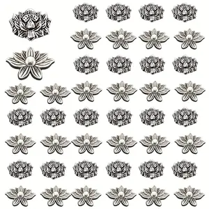 97 pieces of retro alloy double-sided lotus-shaped spacer beads, suitable for DIY jewelry making, handmade bracelets, necklaces, earrings, keychain accessories, and handmade woven accessories.