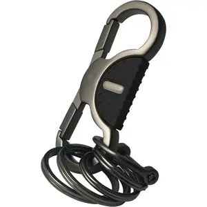 Quick Release Spring  Key Holder with 4 Key Rings and Anti Lost D Ring,Key Clip for Men and Women