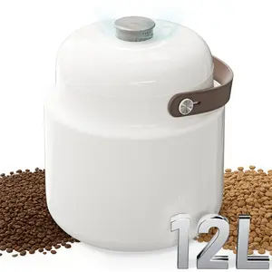 12L Smart Vacuum Food Storage Container, Automatic Airtight Dry Food Canister with Patent Pressure-Hold Tech for Rice, Grains, Coffee, Tea, Pet Food & Premium Ingredients