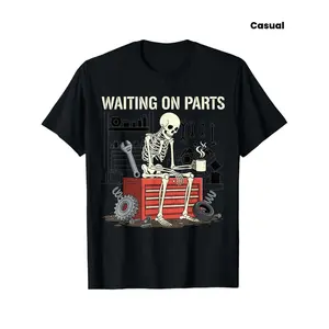 Humorous Skeleton Auto Mechanic T Shirt for Men Women and Couples Trendy Short Sleeve Street Style Casual Summer Tee Must Have Fashionable Top
