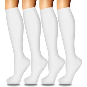 4 Pairs Compression Socks for Women Circulation-Best Support for Nurses,Running,Athletic,Travel