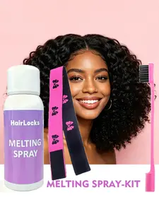 Wig Styling Kit for Beginners, 120ML Melting Spray, Butterfly Hairband, Multi-Function Comb, Professional Wig Setting