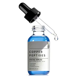 GHK-Cu Copper Peptide Serum with Hyaluronic Acid, Lightweight Deep Hydration Face Serum, Smooth & Plumping Feel
