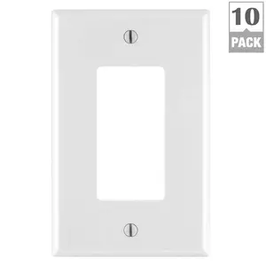 Leviton 1-Gang White/Light Almond/Ivory Decora/Rocker Nylon Midway/Midsize Wall Plate (10-Pack)