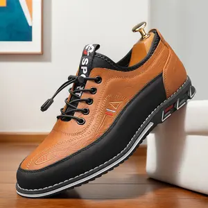 Men's large-size fashionable and versatile color-blocking loafers, outdoor casual men's shoes, comfortable non-slip rubber sole men's shoes, men's shoes 32612