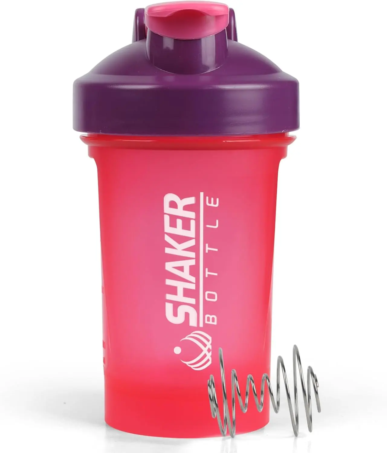Shaker Bottle,400ml Small Protein Shaker Bottle with Mixing Ball, Portable 14oz GYM Shakes Cup for Workout,,  Leak Proof,Dishwasher SafePink