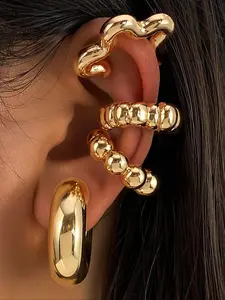 Irregular C-shaped Earrings, Fashionable Ear Clip for Women & Girls, Trendy All-match & Exquisite Jewelry for Birthday Gift, High Quality Earrings, Earring Stacking Set
