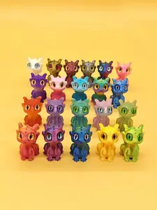 10pcs Cute Mini Dragons 3D Printed Decorations, Adorable Home Decor, Office Decor And Car Decor, Realistic Small And Cute, Suitable for Collection, for Christmas, Halloween Decorations, Fall Home Decor Collectible Figurines, Collectible Room Decor