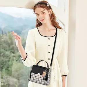 New women's handbags,Small Crossbody Bags Plaid Handbag Women's Bag Version Oblique Span Bag Small Square Bag Fashionable Shoulder Bag