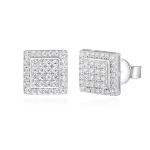 【#E641】Geometric Shaped Earrings UCCIYO 18k Gold-Plated Lab-Created Moissanite Earrings For Women S925 Sterling Silver Moissanite Earring Men Hip Hop Jewelry Couple Gift summerwins