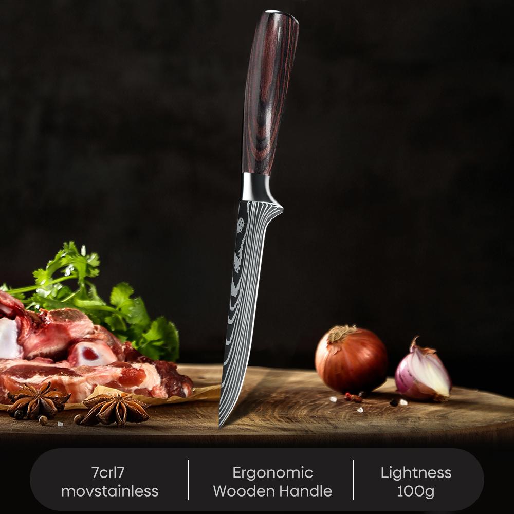 Professional Kitchen Boning Knife Stainless Steel Meat Cleaver Fruit Vegetables Fish Bone Chef Knife Cooking Tool 6inch
