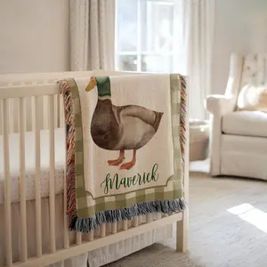 Personalized Mallard Duck Baby Blanket Mallard Duck Nursery Decor Baby Shower Gift Mallard Duck Baby Name Blanket Mallard Duck Nursery Gift
