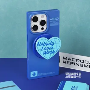 2025WAKCAS Matte Apple 17 Phone Case Blue iPhone 16 Pro Max Phone Case Magnetic Personality Trend Suitable for iPhone 17 Pro Protective Case Niche Square 16 Pro Max Case Smartphone Cover