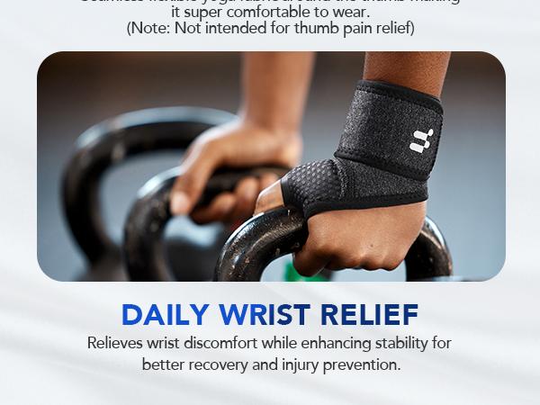 Fitomo Wrist Support Strap with Soft Thumb Opening - Unisex Compression Wristband for Sports, Fitness Workout, Typing, Heavylifting, Adjustable Elastic Fit, Breathable Stretchy Fabric, Basketball Volleyball Gear An Armband Gift for Birthday, Christmas