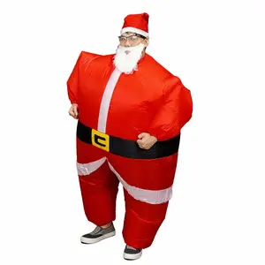 Inflatable Christmas Santa Claus Costume for Adult, Air Blow up Santa Cluas Suit Christmas Full Body Outfit Festival Carnival Outfit