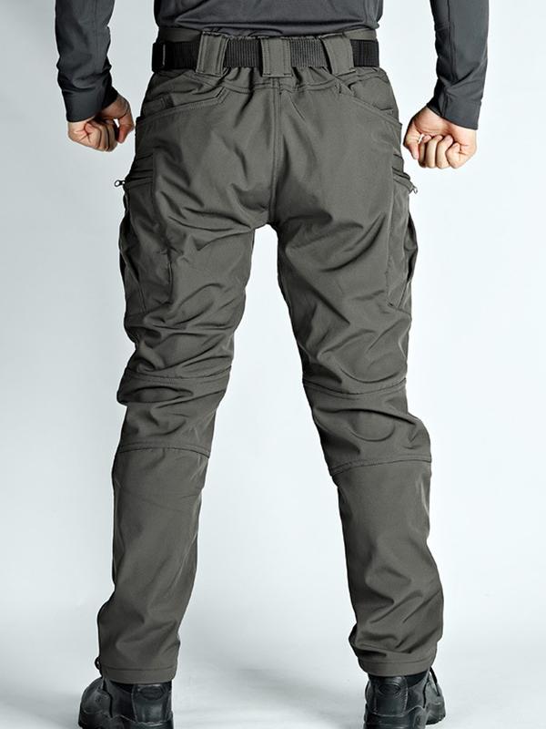 Men's Tactical Fleece Lined Cargo Pants, Autumn Winter Outdoor Multi-Pocket Workwear, Warm Lightweight Durable Scratch-Resistant Hunting Shooting Hiking Pants