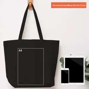 Two-Way Canvas Shopper Bag - Reusable Lightweight Tote in Horizontal/Vertical Styles for Shopping, Commuting, Fitness Class - Practical Parents, Eco Advocates and Style-Adaptive Users