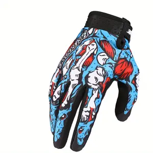 Cool Skull Embellishment Christmas Atmosphere  Bike Motorcycle Gloves Motocross Gloves Motorbike Riding Bike Gloves Off Road Racing Sports Cycling Glove