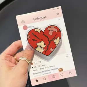 Healing Stitched Heart MagSafe Phone Grip, Bandaged Patchwork Heart Griptok, Resilience Metaphor Phone Stand, Unique Symbolic Aesthetic Accessory Gift