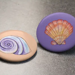 Seashells Buttons/pins Set of 2, Beach lover gift, Nautical Buttons, beachcomber gift pins