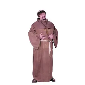 Friar Tuck - Medieval Monk Robe - Deluxe Hooded - Costume - Men - Plus