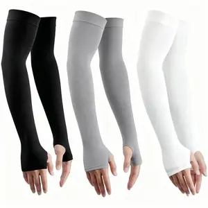 3pairs Black White Gray Premium Ice Silk Cooling Arm Sleeves: UPF 50+ UV Protection Cool Sleeves, Breathable Compression Quick-Dry Fabric, Unisex Sports Sleeves for Men Women & Youth