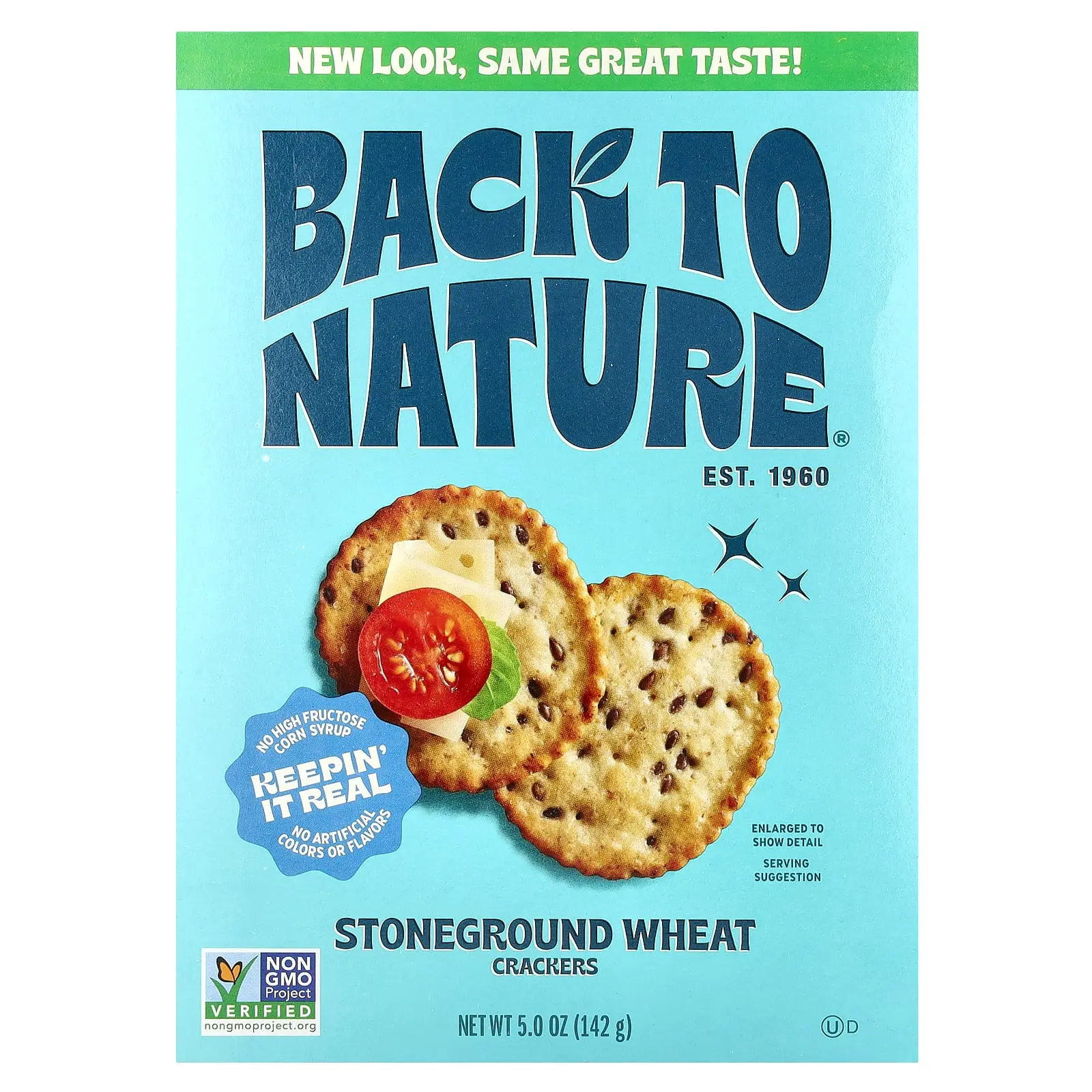 Back to Nature Crackers, Stoneground Wheat, 5 oz (142 g)