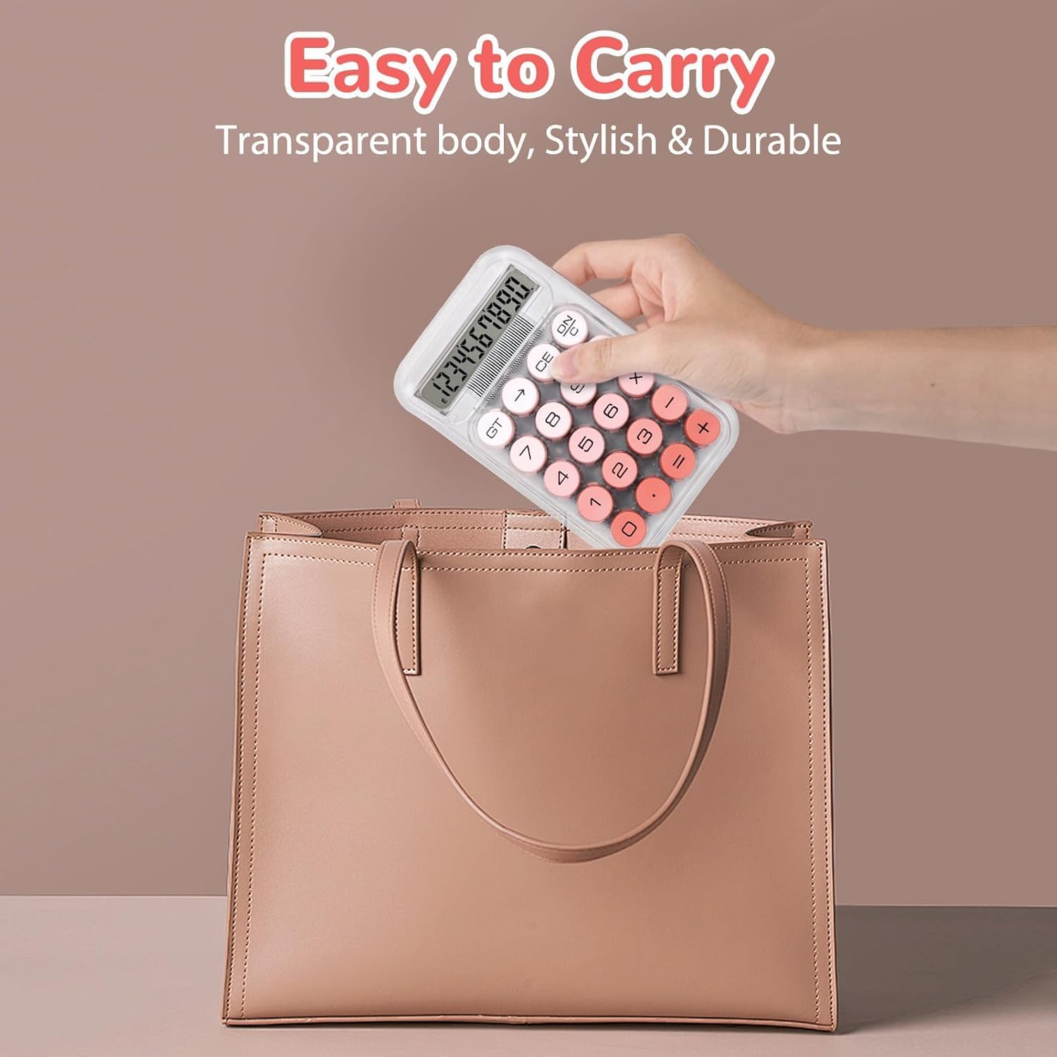 Mechanical Desktop Calculator, Battery-Powered Calculators Desktop 10 Digits for School, Students and Office