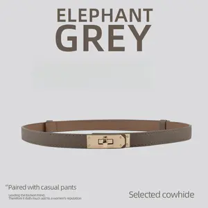 Belt Women's High-Grade Women's Thin Genuine Leather Fashion Waist Decorations Waist Seal Cowhide Belt with Dress All-Matching Decoration