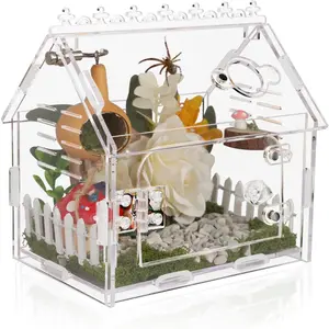 Terrarium Kit - 5.9"x3.9"x5.1" Jumping Spider Enclosure/Tarantula Cage with Secure  Latches, Ventilation & Escape-Proof Design - Reptile/Chameleon/Mantis Habitat