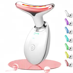 Summervibes Cotsoco 7 Color Facial and Neck Massager, Red Light Therapy Facial Massager Tool with LED Light, Skin Care Beauty Device, Mother's Day Gift for Women