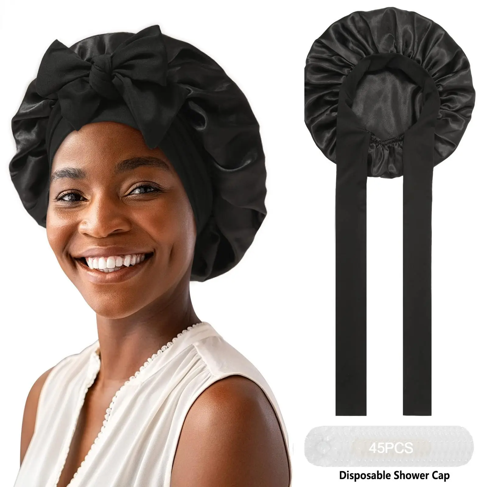 Black # 1(with 45pcs disposable Shower Cap)