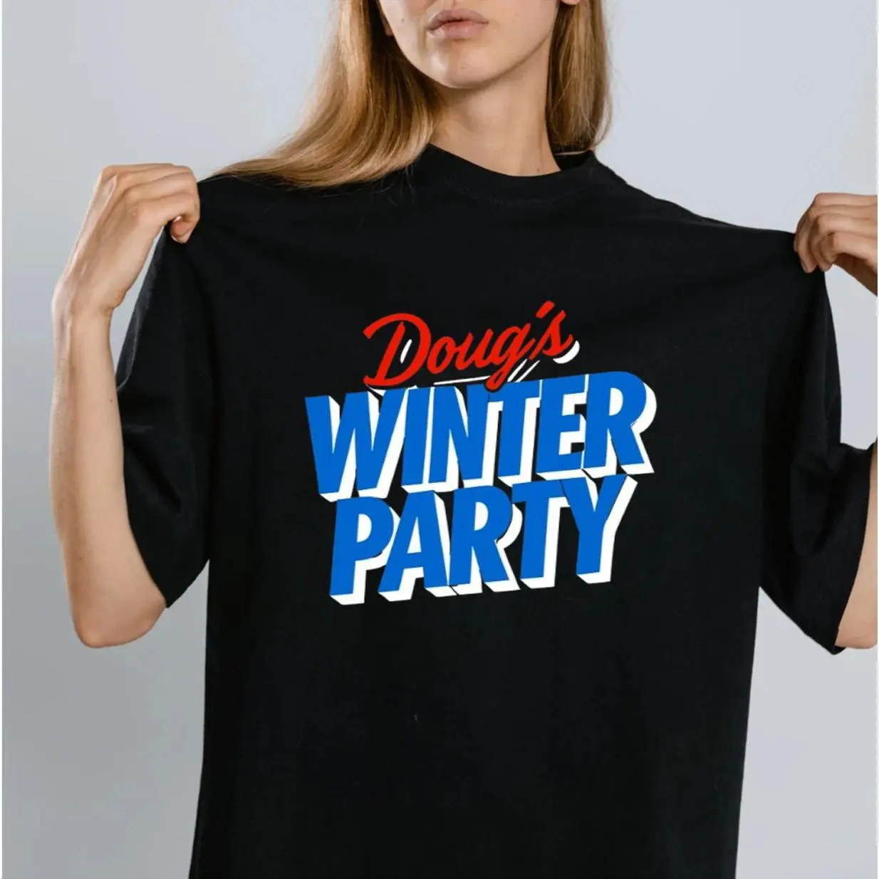Doug's Winter Party tee, February 2025, just bring a smile T-Shirt, trending tshirt, Gildan Unisex, Premium Quality Cotton