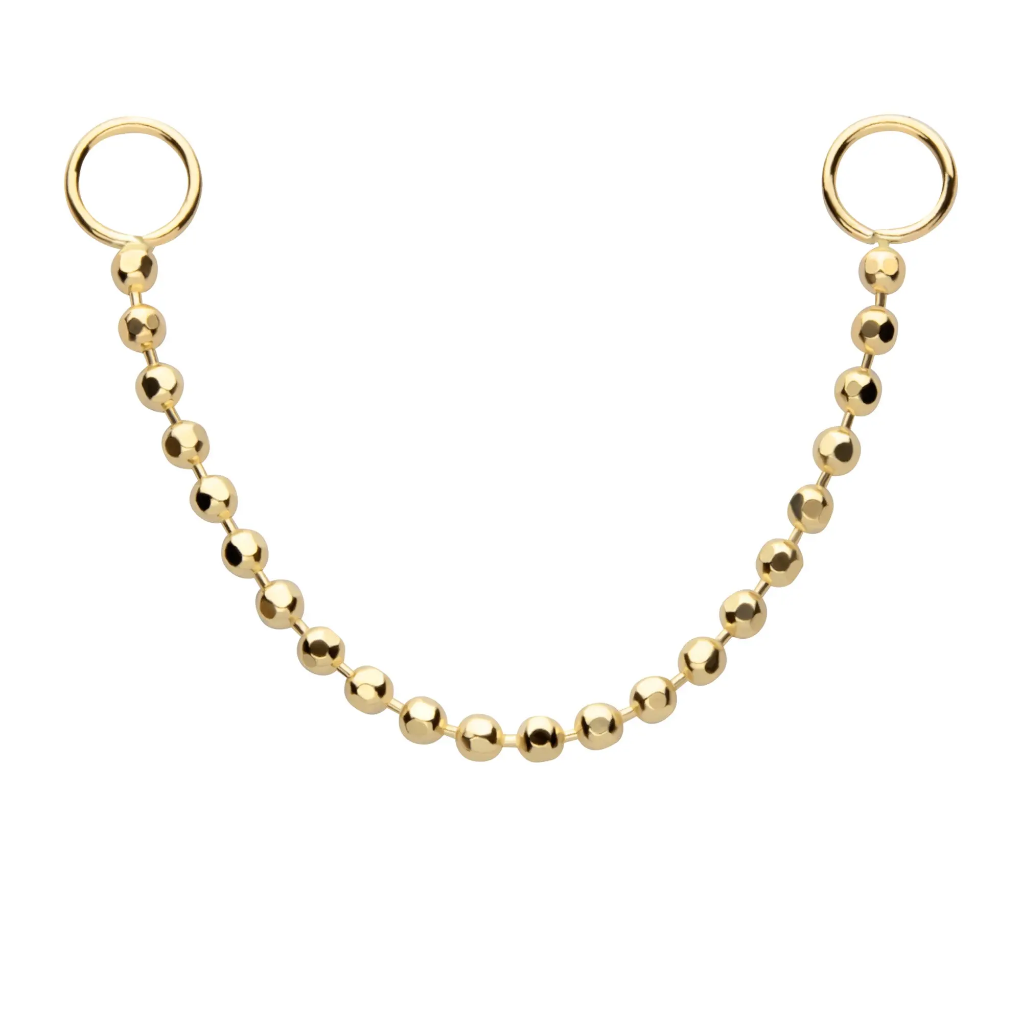 14k Gold Beaded Chain