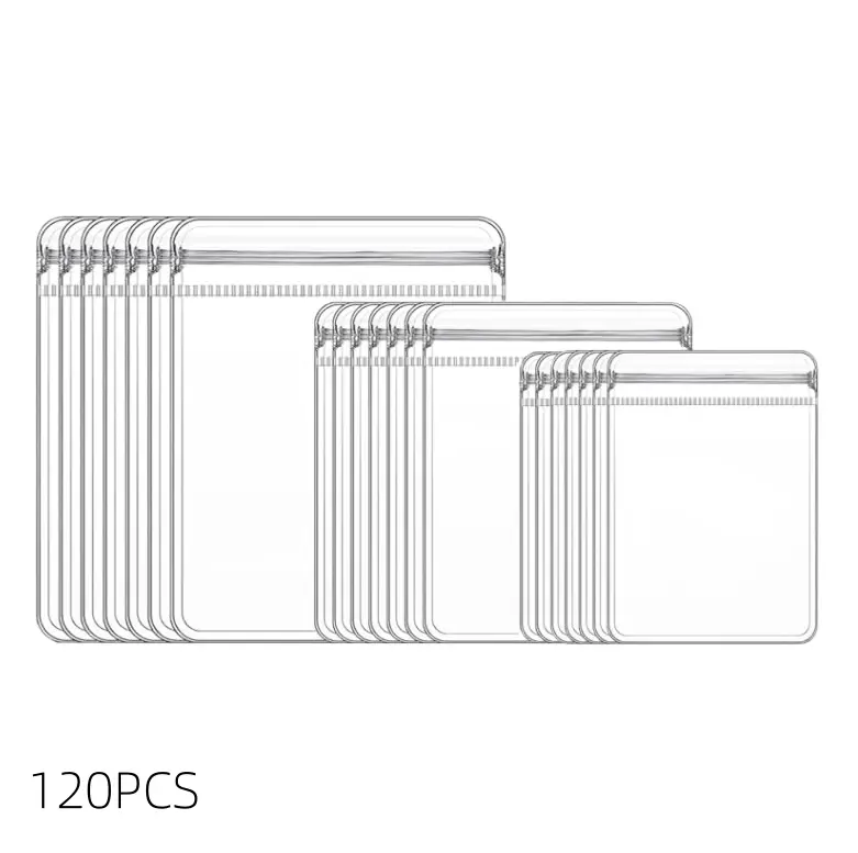 120 pcs transparent PVC jewelry bag, antioxidant plastic zipper storage bag, resealable, suitable for necklaces, bracelets, rings, earrings Organiser Pack