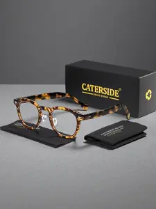 CATERSIDE One Pair With Packaging Retro Optical Frame CP Cellulose Propionate Temple Tips TR90 Square Classic Unisex Elegant Minimalist Casual Travel Beach Road Trip Cycling Festival Party Street Photography