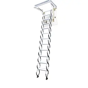 Yokoma Black retractable loft folding  with carbon steel material, 31.5 * 35.4 in loft staircase, ceiling staircase foldable ladder telescoping ladder step stool